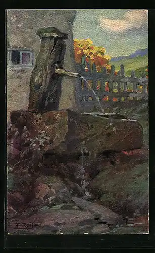 Künstler-AK Fritz Reiss: Schwarzwald-Quellen