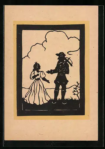 Künstler-AK Märchen in Scherenschnitten, Schneewittchen, Bild 3