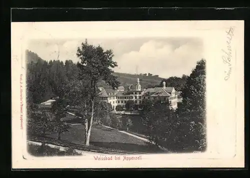 AK Weissbad bei Appenzell, Kurhotel aus der Vogelschau