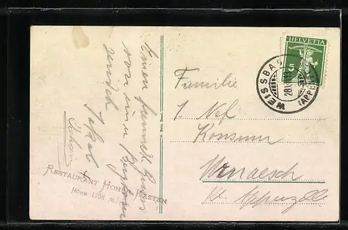 Passepartout-AK Seealpsee, Wildkirchli, Seealpsee, Fählensee, Sämbtisersee, Wappen