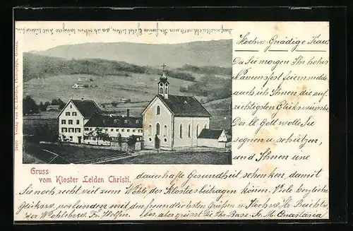 AK Gunten, Kloster Leiden Christi aus der Vogelschau