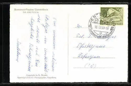 AK Engelberg, Restaurant-Pension Untertrübsee im Winter