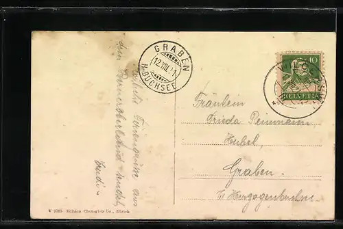 AK Wilderswil, Strassenpartie mit Bewohnern des Ortes