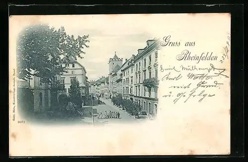 AK Rheinfelden, Strassenpartie mit Kindern