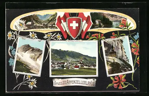 AK Appenzell, Orte der Umgebung, Seealpsee, Säntis, Meglisalp