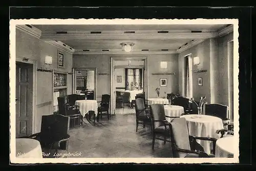 AK Langebrück, Hotel zur Post, Innenansicht