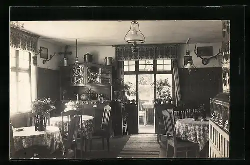 Foto-AK Oberstdorf, Hotel Pension Schönblick auf Schrattenwang, Innenansicht