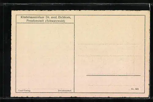 AK Freudenstadt /Schwarzw., Kindersanatorium Dr. Eichhorn mit Kindern im Garten