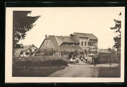 AK Oberbärenburg bei Kipsdorf /Erzgeb., Hotel und Pension Baude Waldidylle