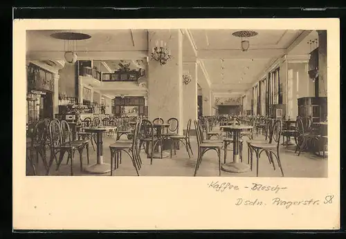 AK Dresden, Cafe Blesch, Pragerstrasse 58, Innenansicht