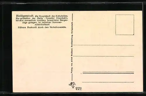 AK Heiligenstadt, Teilansicht, Hanstein, Ortspartie mit Paar