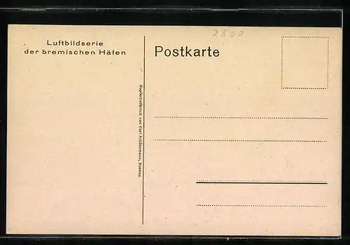 AK Bremen, Luftbildaufnahme des Hafens