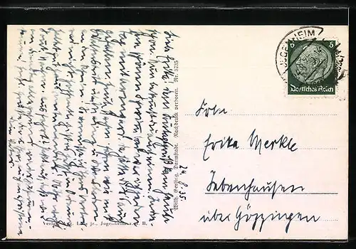 AK Jugenheim a. d. Bergstrasse, Schwimmbad mit Besuchern