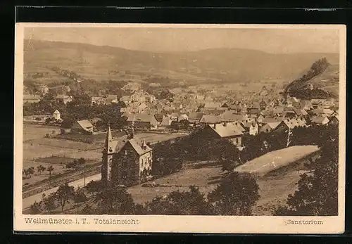 AK Weilmünster i. T., Totalansicht mit Sanatorium