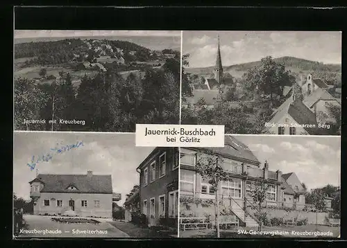 AK Jauernick-Buschbach b. Görlitz, Blick zum Schwarzen Berg