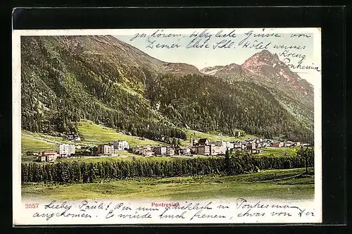 AK Pontresina, Totale mit Gebirgswand