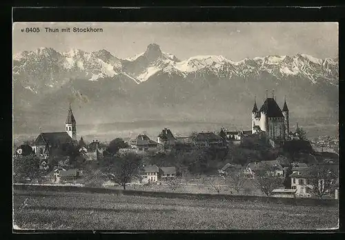 AK Thun, Gesamtansicht mit Schloss und Stockhorn