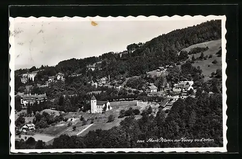 AK Vevey, Vue Générale et Mont Pélerin, vu d'avion
