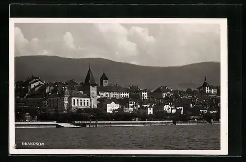 AK Grandson, Ortspartie am Seeufer