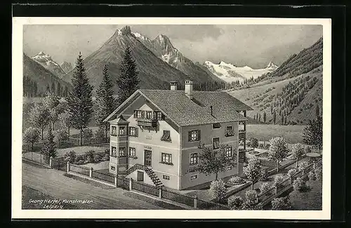 Künstler-AK Medratz, Blick auf die Villa A. Ferchl