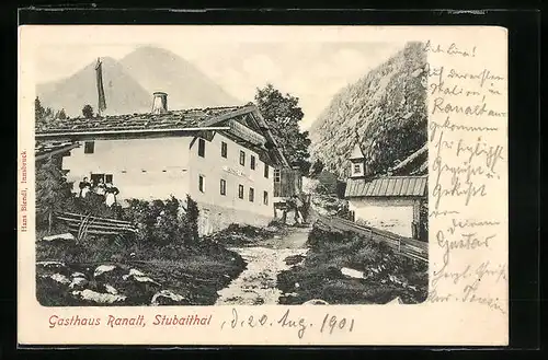 AK Ranalt /Stubaithal, Blick auf das Gasthaus Ranalt