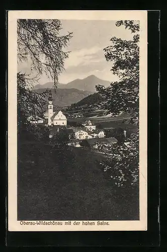 AK Oberau-Wildschönau, Ortsansicht gegen hohe Salve