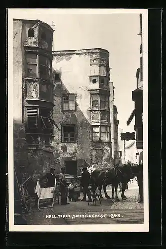 AK Hall, Alte Häuser in der Schmiedegasse