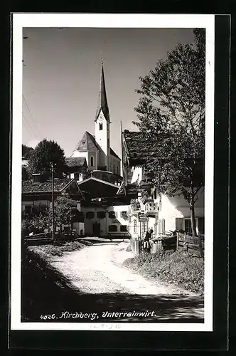 AK Kirchberg, Strassenpartie am Gasthaus Unterrainwirt