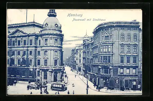 AK Hamburg, Strassenbahnverkehr am Neuerwall