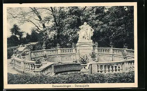 AK Donaueschingen, Blick auf die Donauquelle