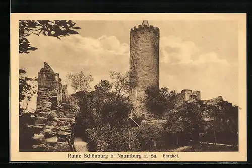 AK Naumburg a. Sa., Ruine des Burghof`s der Schönburg