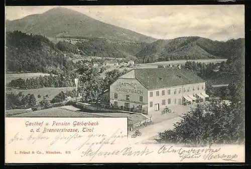 AK Innsbruck, Gasthof und Restaurant Gärberbach aus der Vogelschau