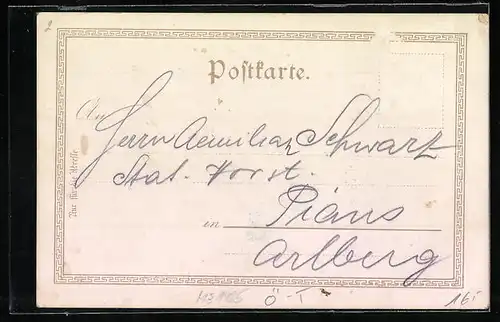 AK Oberpettnau, Ortsansicht mit Gasthaus