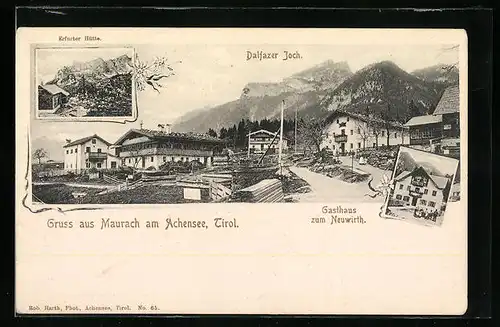 AK Maurach a. Achensee, Ortsansicht mit Gasthaus zum Neuwirth
