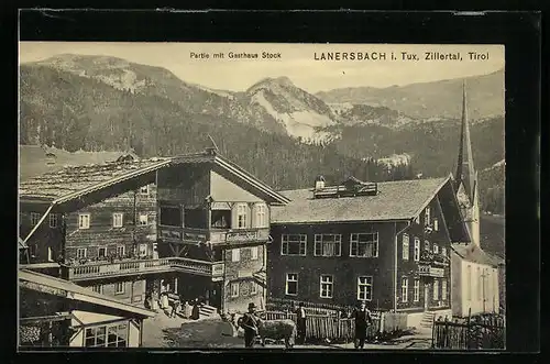 AK Lanersbach i. Tux, Partie mit Gasthaus Stock im Zillertal