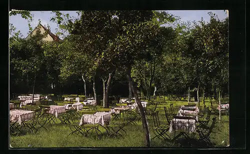 AK Halle a. d. S., Gasthaus Röpzig, Aussenbereich