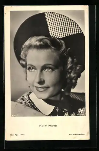 AK Schauspielerin Karin Hardt mit Hut