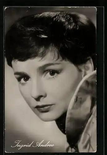 AK Schauspielerin Ingrid Andree in schwarzweiss