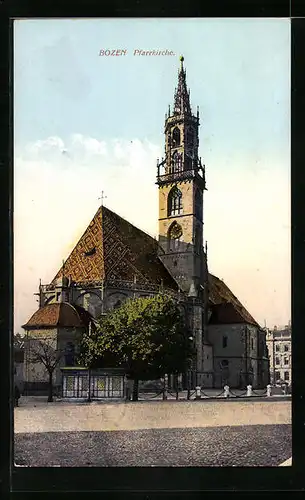 AK Bozen, Ansicht der Pfarrkirche