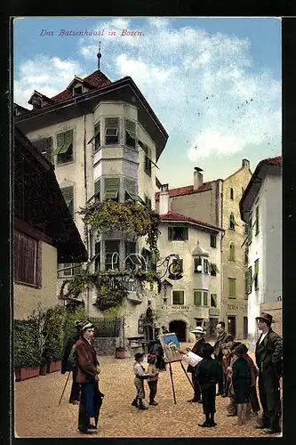 AK Bozen, Maler vorm Gasthaus Batzenhäusl