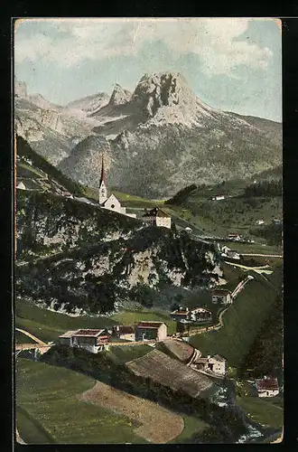 AK St. Christina, Ortsansicht gegen Tschierspitzen