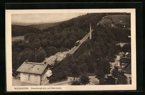 AK Wiesbaden, Nerobergbahn mit Neroberg