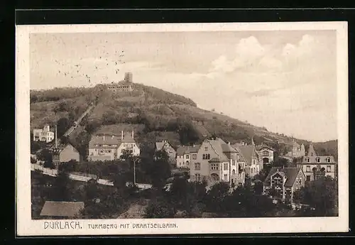 AK Durlach, Turmberg mit Drahtseilbahn
