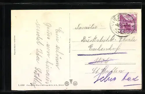 AK Einsiedeln, Klosterplatz aus der Vogelschau