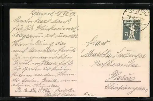 AK Sigriswil, Ortsansicht aus der Vogelschau