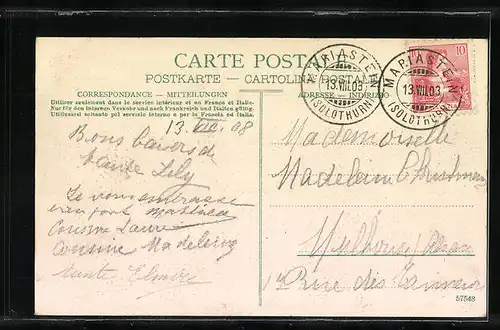 AK Mariastein bei Basel, Haus auf den Bergen