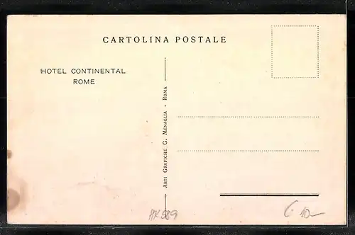 AK Rom, Hotel Continental, Innenansicht