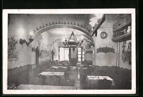 AK Rom, Gasthaus Löwenbräu-Stübl in der Via della Croce, Innenansicht