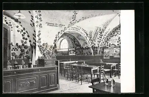 AK Lambach, Restaurant Stifts-Weinstübl, Innenansicht