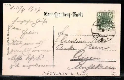 AK Kirchschlag b. Linz, Gleichnamiger Gasthof in den Alpen